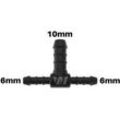WamSter® T Schlauchverbinder Pipe Connector reduziert 6mm 6mm 10mm Durchmesser