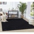 Teppich Hochflor Wohnzimmer Soft Weich Shaggy Einfarbig Schwarz 120 x 170 cm - Surya