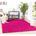 Teppich Hochflor Wohnzimmer Soft Weich Shaggy Einfarbig Fuschia 120 x 170 cm - Surya