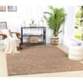 Teppich Hochflor Wohnzimmer Soft Weich Shaggy Einfarbig Dunkelbeige 100 x 200 cm - Surya