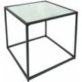 Day Useful Everyday - Beistelltisch Metall schwarz mit Glasplatte 35 x 35 x 35 cm Tisch eckig - Schwarz