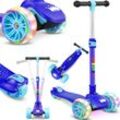 KIDIZ® Roller Kinder Scooter X-Pro2 Dreiradscooter mit PU LED Leuchtenden Räder Kinderroller faltbar Tret-Roller höhenverstellbarer Cityroller Kinderscooter für Jungen Mädchen 3-12 Jahre