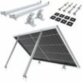 NuaFix Verstellbare Halterung Solar- & PV-Montagesysteme Photovoltaik Solarmodule Solarpanel Balkonkraftwerk Neigungswinkel 15° - 30° Silber - silber
