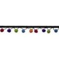 Glorex Pompon Girlande 1 m schwarzes Band bunt, 1 m, schwarzes Band Textiles Gestalten