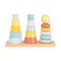 Tooky Toy Holz-Stapelturm-Set TKF008B, Formsortierer, bunte Stapelpyramiden bunt