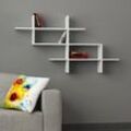 Halic Wandregal Modern Bücherregal Display Unit Weiß b 150cm Breit - White - Decortie