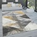 Paco Home - Teppich Wohnzimmer Kurzflor Pastell Vintage Look Abstraktes Muster Versch. Styles 60x100 cm, Gelb