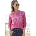 ELBSAND Langarmshirt 'Niola' pink Gr. L (40) für Damen. Rundhals und Logodruck. Figurumspielend. Nachhaltig.