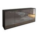 Sideboard Eleni | Korpus Anthrazit | Grau mit Griffen (180x79x35cm)