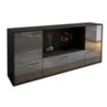 Sideboard Elvezia | Korpus Anthrazit | Grau mit Griffen (180x79x35cm)