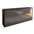 Sideboard Eli | Korpus Anthrazit | Grau mit Griffen (180x79x35cm)