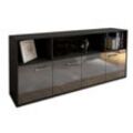 Sideboard Enrica | Korpus Anthrazit | Grau mit Griffen (180x79x35cm)