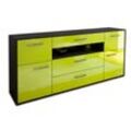 Sideboard Emma | Korpus Anthrazit | Gruen mit Griffen (180x79x35cm)