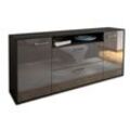 Sideboard Erina | Korpus Anthrazit | Grau mit Griffen (180x79x35cm)