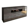 Sideboard Emely | Korpus Anthrazit | Grau mit Griffen (180x79x35cm)