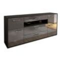 Sideboard Emma | Korpus Anthrazit | Grau mit Griffen (180x79x35cm)