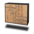 Sideboard Little Rock | Korpus Anthrazit | Pinie hängend mit Griffen (92x79x35cm)