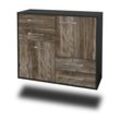 Sideboard Little Rock | Korpus Anthrazit | Treibholz hängend mit Griffen (92x79x35cm)