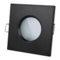 IP65 Deckenleuchte Einbaurahmen 73Ø Wasserdicht Einbaustrahler Lampe Spot Einbau Leuchte Eckig Schwarz aus Aluminium mit Fassung GU10 5W Leuchtmittel