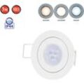 Led Line - IP44 Einbaustrahler Set GU4 MR11 Leuchte Spot Einbaurahmen Wasserdicht Lampe Rund Weiß aus Aluminium mit GU5.3 Fassung 3W Leuchtmittel