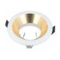 LED line® Einbaustrahler GU10 Set Einbauleuchten Rahmen Einbauspots Ø75mm Bohrloch Weiß / Gold inkl. GU10 5W LED Leuchtmittel Warmweiß mit Fassung