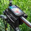Cofi 1453 - cofi1453® Fahrradtasche mit Handytasche Wasserdicht Universal Gepäcktasche Radtasche Rahmentasche Handyhalterung Schwarz