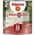 Alpina - Wetterschutzfarbe halbdeckend 0,75 l kreideweiß Holzschutzfarbe