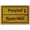 Relaxdays - Fußmatte Kokos Motiv ponyhof 40 x 60 cm Kokosmatte mit rutschfester pvc Unterlage Fußabtreter aus Kokosfaser als Schmutzfangmatte und