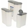 Spetebo - Streu Dose - 3 tlg / 1-4 Liter - Deckel aufklappbar - Aufbewahrung Box Behälter
