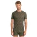 Icebreaker Merino 150 Anatomica T-Shirt First Snow - Mann - Loden/snow/aop - Größe L