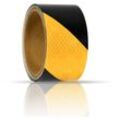 Warnklebeband Reflektorband Schwarz-Gelb 5cmx3m Sicherheit Warnband Markierung Band selbstklebendes reflektieres Signalband - Eyepower