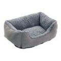 Hundebett Hundekissen Hundekorb Haustierbett Tierbett Hundesofa Hellgrau/Grau 50x37x17 cm