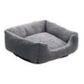 Hundebett Hundekissen Hundekorb Haustierbett Tierbett Hundesofa Dunkelgrau/Grau 50x37x17 cm