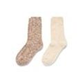 2 Paar Stricksocken - Weiss/Meliert - Gr.: 35-38