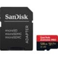 Sandisk Extreme PRO microSDXC™-UHS-I-KARTE Speicherkarte (128 GB, Video Speed Class 30 (V30)/UHS Speed Class 3 (U3), 200 MB/s Lesegeschwindigkeit), rot|schwarz