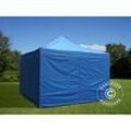 Faltzelt Faltpavillon Wasserdicht FleXtents pro Steel 4x4m Blau, mit 4 Seitenwänden - Blau