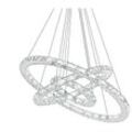 72W Zwei Ringe Kristall Hängelampe Deckenlampe Edelstahl Küche Pendelleuchte Schlafzimmer Kronchleuchter (Dimmbar, Ø20cm+Ø40cm+Ø60cm) - Froadp