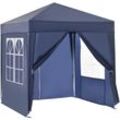 Outsunny - Faltpavillon 2 x 2m Pavillon mit 4 Seitenwänden, Fenster, Festzelt mit UV-Schutz, Gartenzelt inkl. Tragetasche, für Garten, Terrasse,