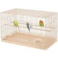 Yaheetech - Stapelbarer breiter Vogelkäfig, Flugkäfig mit Sitzstangen für Papageien, Sittiche und andere Vögel, Weiß 76 x 45,5 x 45,5 cm