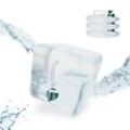 Relaxdays - Faltkanister 4er Set, 10 Liter, faltbare Wasserkanister mit Hahn, BPA-frei, Plastikkanister, transparent/grün