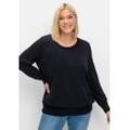 Pullover aus leichtem Strick, mit Rundhalsausschnitt, tiefblau, Gr.40/42