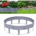 Froadp - 25x23cm Rasenkante Kunststoff 10m T-Formig Beetumrandung Mähkante Steinoptik Palisade Beeteinfassung Garten Dekorativ Grau, 40 Stück