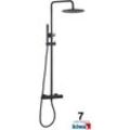 AquaNovo Rain Duschsystem mit Thermostat 25 cm, schwarz matt