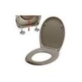 Hochwertiger, ovaler WC-Sitz mit Schnellspannfunktion und Soft-Close, antibakteriellem WC-Sitzbezug aus Duroplast und Edelstahl.