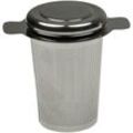 Teesieb kompatibel mit Vorwerk Thermomix TM5, TM6 Küchenmaschine - Teefilter mit Deckel, Edelstahl, für 1 - 2,2 Liter Tee, Silber - Vhbw
