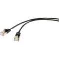 Renkforce - RF-4538188 RJ45 Netzwerkkabel, Patchkabel cat 8.1 f/ftp 1.00 m Schwarz extrem dünn, vergol