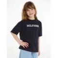 Tommy Hilfiger T-Shirt U MONOTYPE TEE S/S mit großer Logo-Stickerei, blau