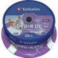 DVD+R DL 8,5 GB, DVD-Rohlinge 8fach, 25 Stück