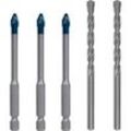 Expert HEX-9 HardCeramic Bohrer Mixed-Set, Ø 6mm, Bohrer-Satz 5-teilig, inkl. 2 CYL-3-Betonbohrer