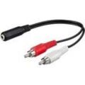 Adapter Klinke Buchse 3pin > 2x Stecker schwarz, 20 cm